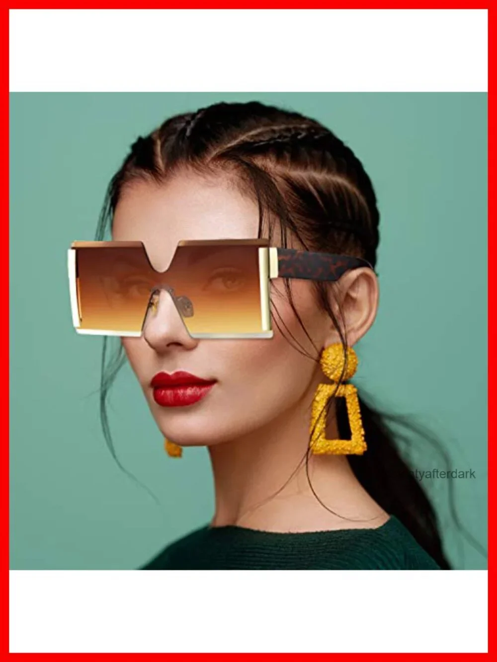 3 Pairs Oversized Rimless Square Sunglasses for Women Lightweight Plastic Metal